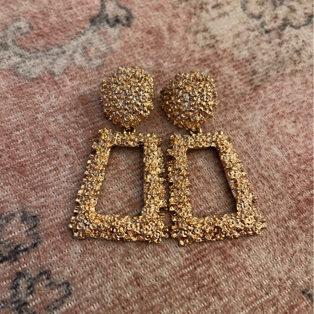 Gold plated statement earrings